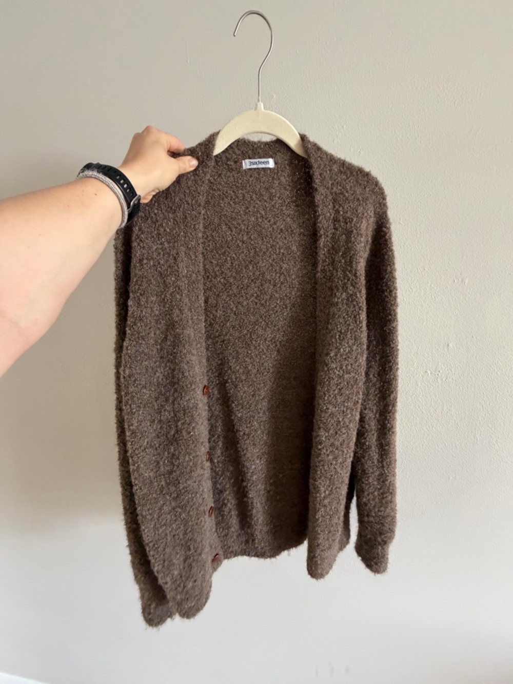 3sixteen Boucle Alpaca V-Neck Cardigan